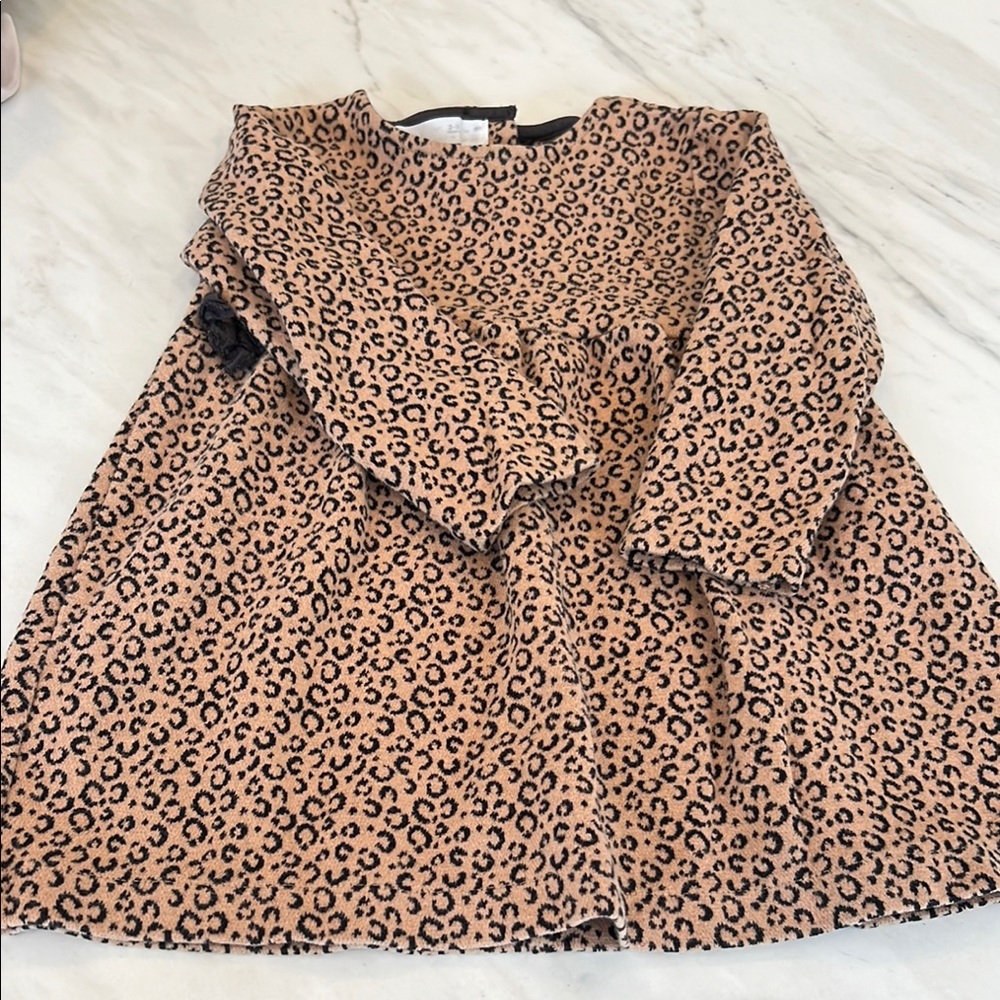 Zara Kids Leopard Print Dress - Tan and Black